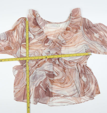 Womens UK Size 20 River Island Multicoloured Wrap Blouse