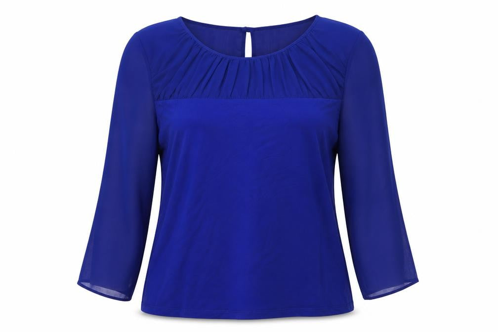 Womens UK Size 12 Betty Jackson Black Blue Basic Blouse