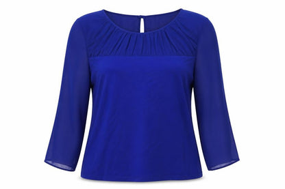 Womens UK Size 12 Betty Jackson Black Blue Basic Blouse