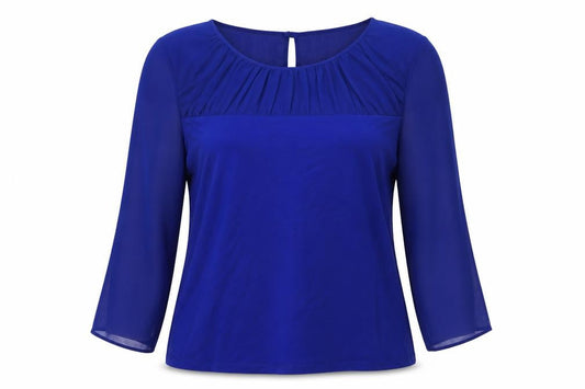 Womens UK Size 12 Betty Jackson Black Blue Basic Blouse