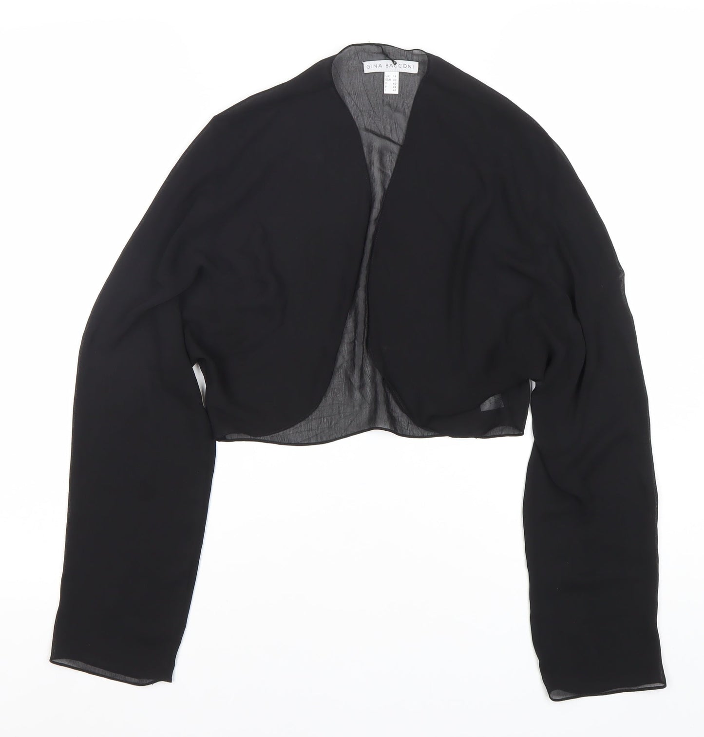 Womens UK Size 14 Gina Bacconi Black Bolero Blouse