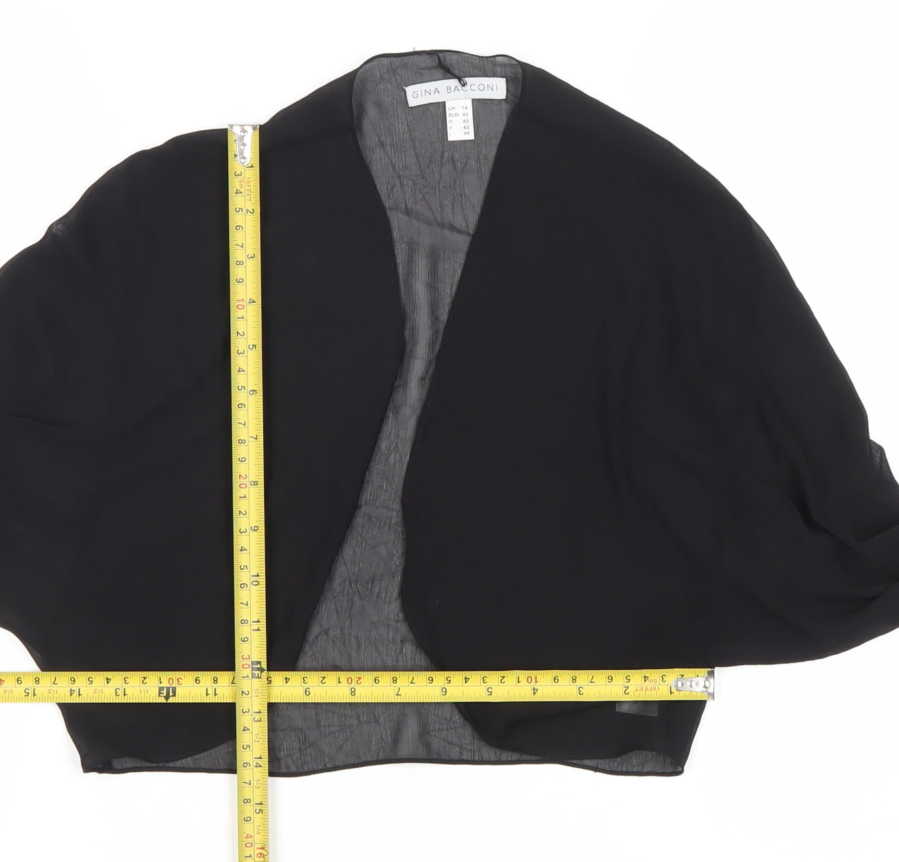 Womens UK Size 14 Gina Bacconi Black Bolero Blouse