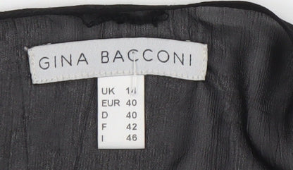Womens UK Size 14 Gina Bacconi Black Bolero Blouse