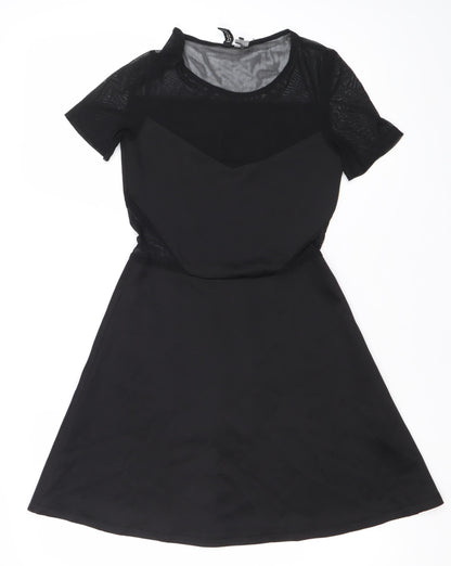H&M Women’s Black Size 8 Fit & Flare Mesh Party Dress