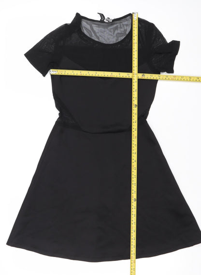 H&M Women’s Black Size 8 Fit & Flare Mesh Party Dress