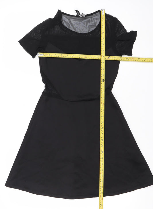 H&M Women’s Black Size 8 Fit & Flare Mesh Party Dress