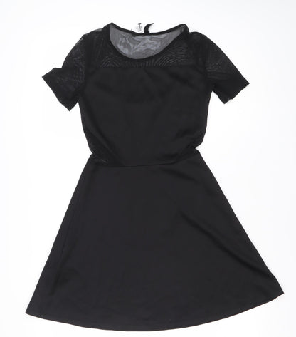 H&M Women’s Black Size 8 Fit & Flare Mesh Party Dress