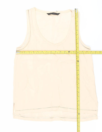 Zara Woman Beige Scoop Neck Sleeveless Tank Top Size S