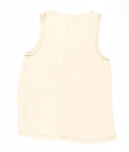 Zara Woman Beige Scoop Neck Sleeveless Tank Top Size S