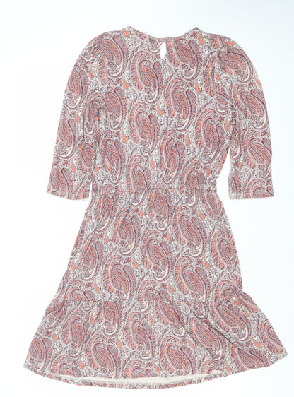 Warehouse Women’s Multicoloured Paisley A-Line Dress Size 10