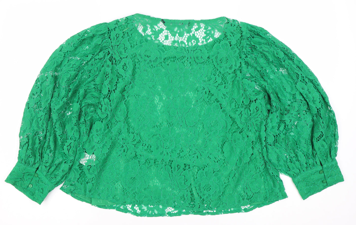 Womens UK Size S Zara Green Basic Blouse