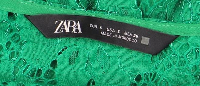 Womens UK Size S Zara Green Basic Blouse