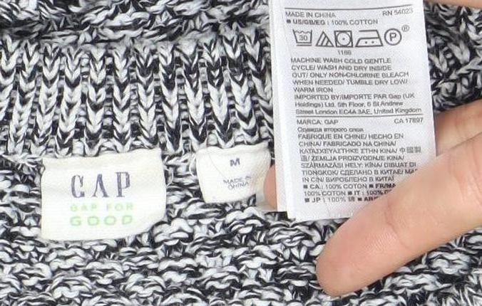 GAP Womens Grey Cotton Cable-Knit Crew Neck Jumper M