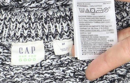 GAP Womens Grey Cotton Cable-Knit Crew Neck Jumper M