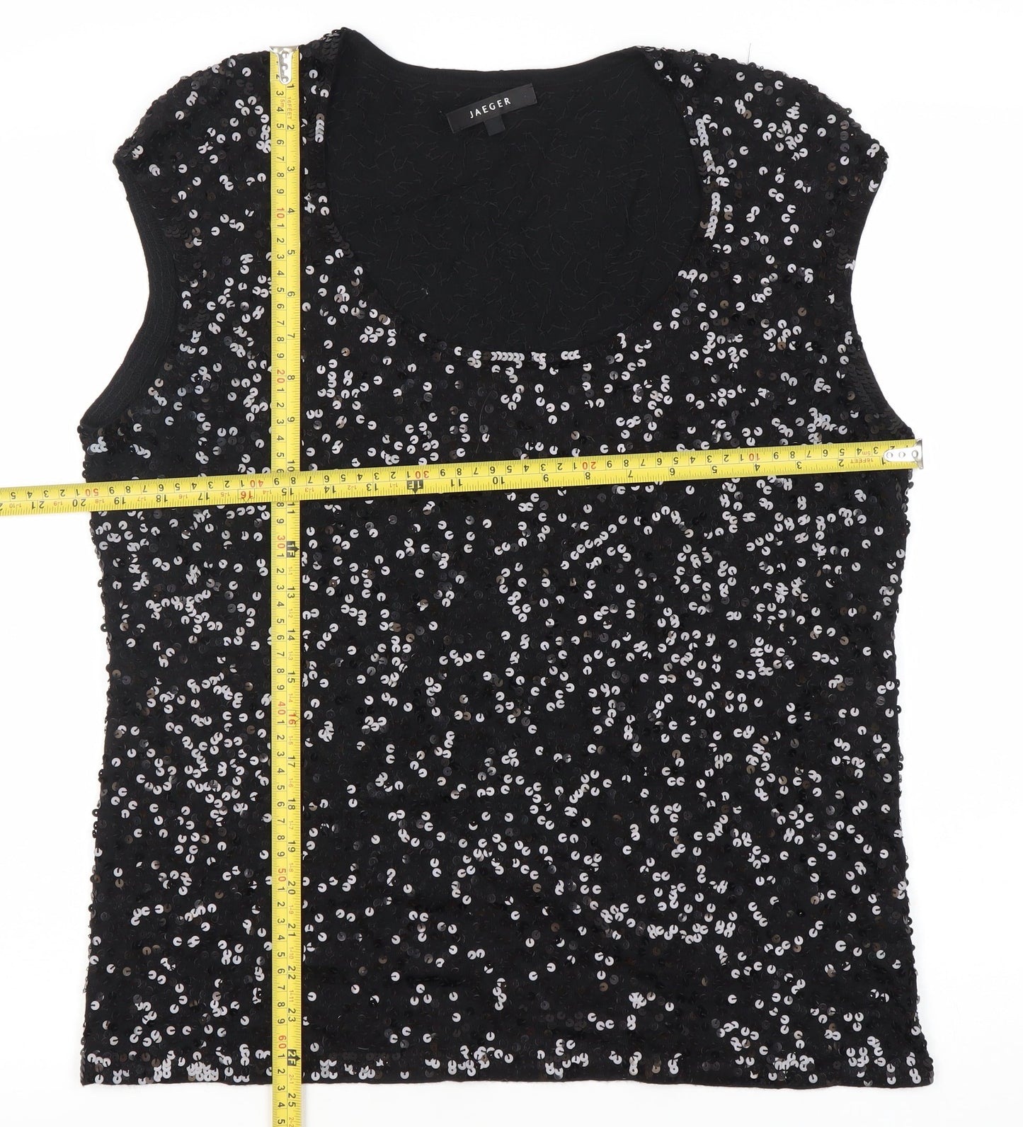 Womens UK Size XL Jaeger Black Basic Tank