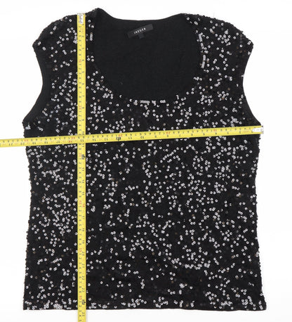 Womens UK Size XL Jaeger Black Basic Tank