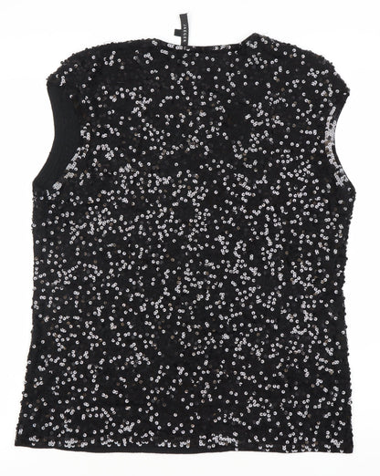 Womens UK Size XL Jaeger Black Basic Tank