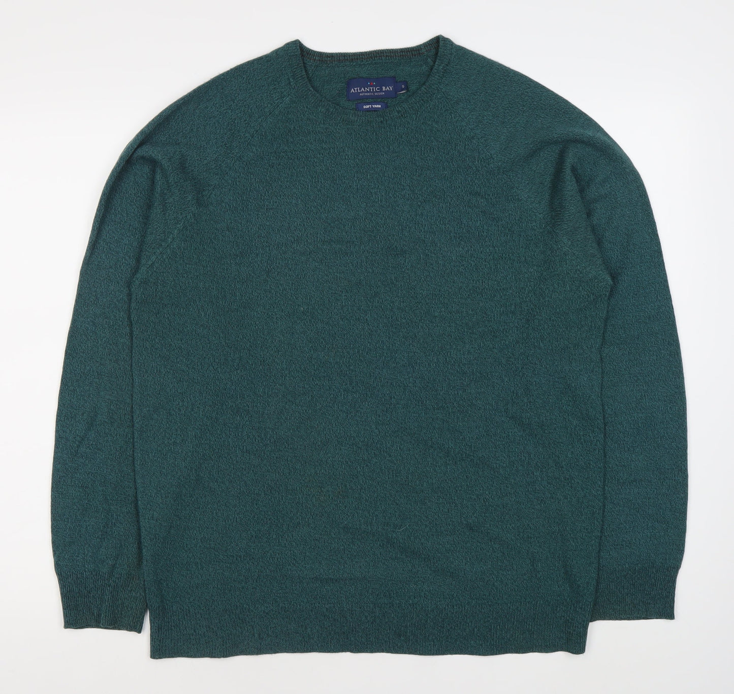Atlantic Bay Men's Green Small Crew Neck Pullover Jumper Knit