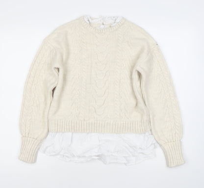 Womens UK Size 8 River Island Ivory Pullover Jumper