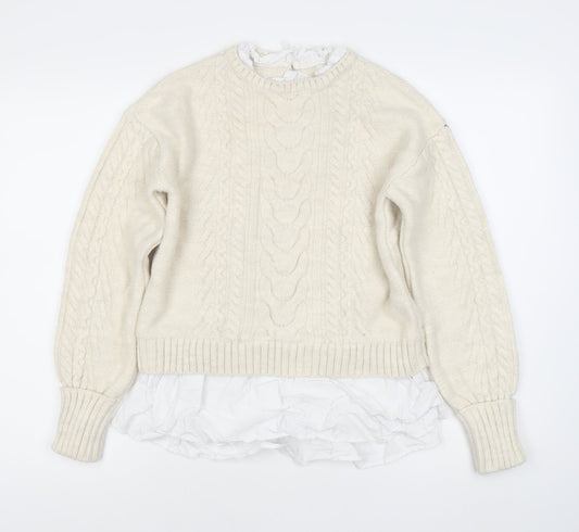 Womens UK Size 8 River Island Ivory Pullover Jumper
