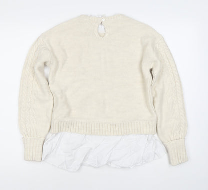 Womens UK Size 8 River Island Ivory Pullover Jumper