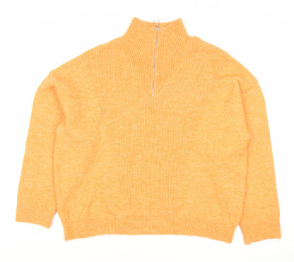 Womens UK Size M MNG Orange Full Zip Jumper