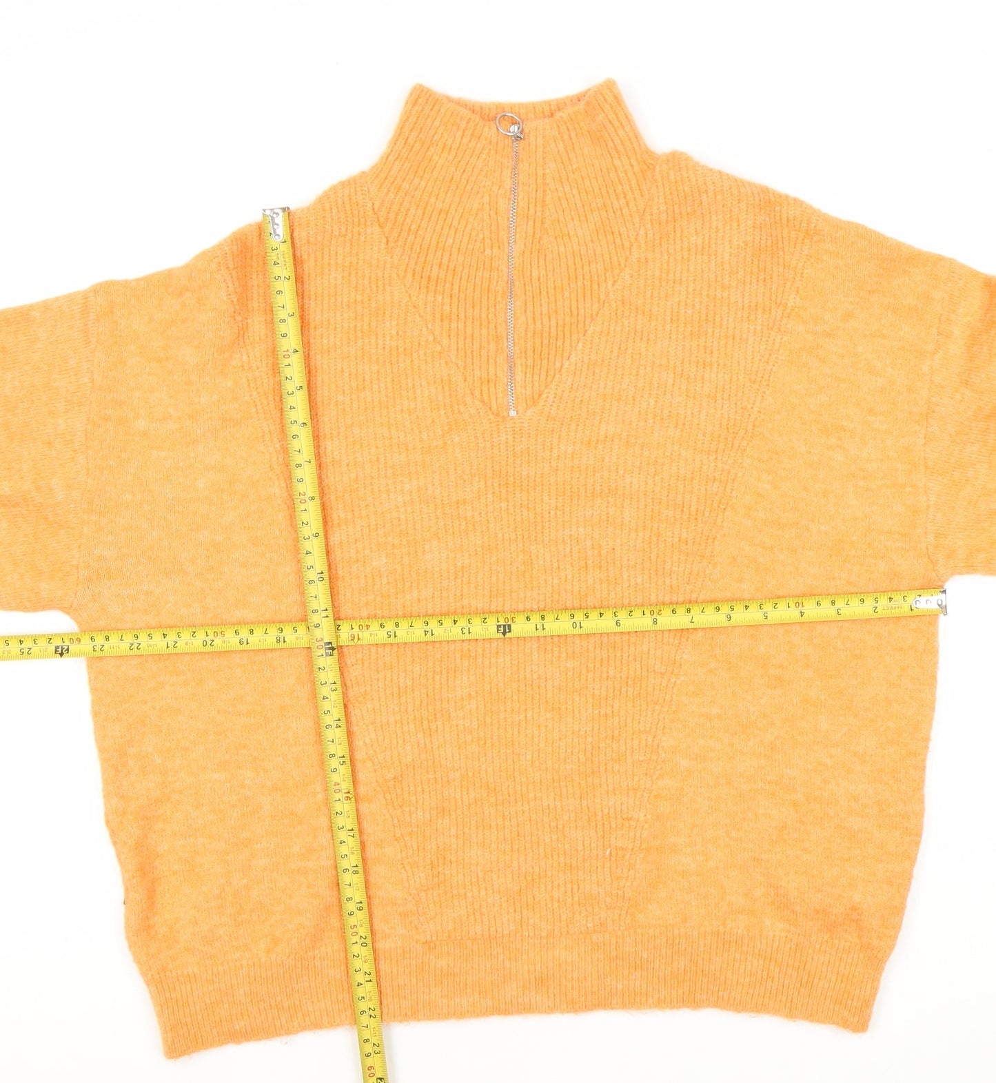 Womens UK Size M MNG Orange Full Zip Jumper