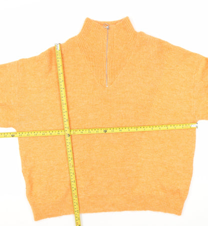 Womens UK Size M MNG Orange Full Zip Jumper