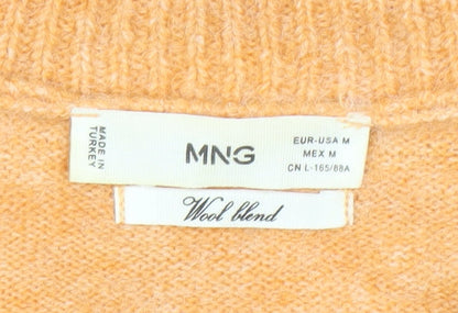 Womens UK Size M MNG Orange Full Zip Jumper