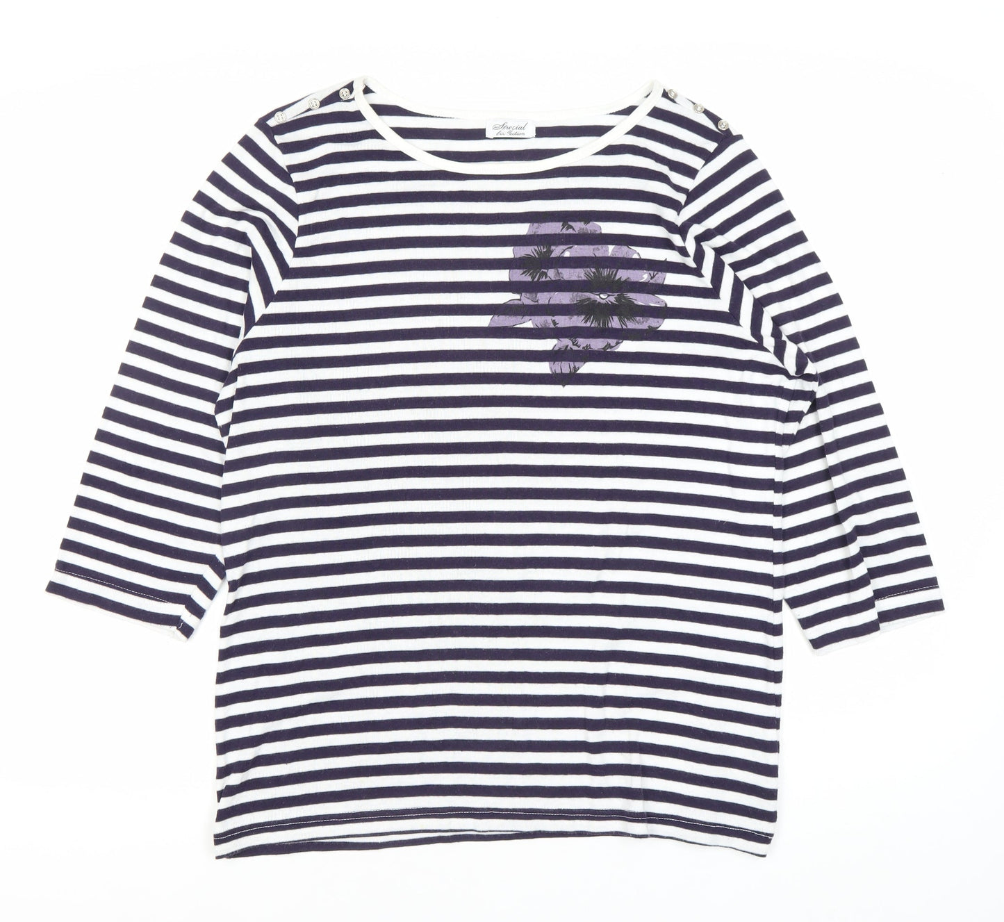 Special Collection Women’s Blue Striped Nautical T-Shirt Size 16