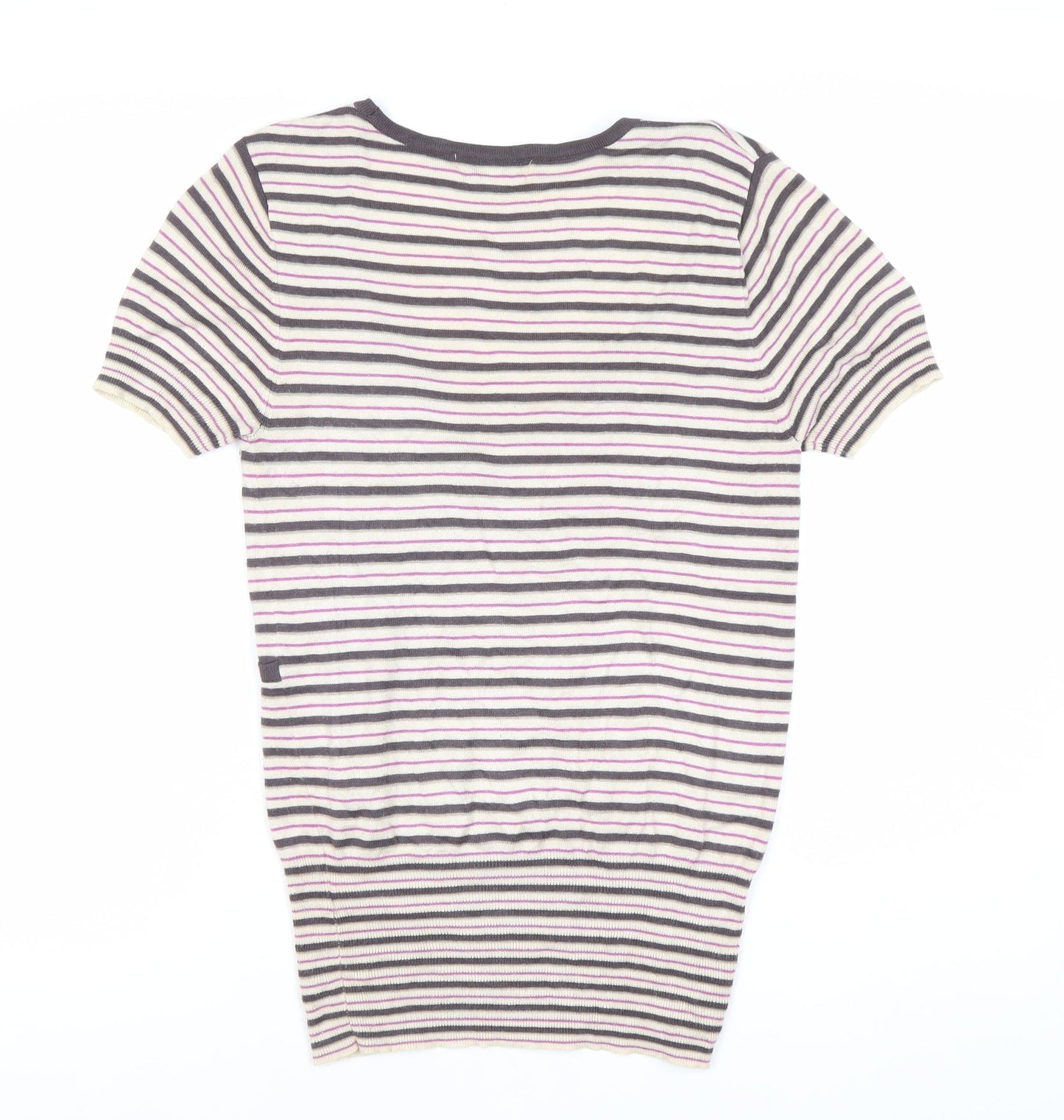 Jasper Conran Women's Multicoloured Striped Size 12 Wrap Knit T-Shirt