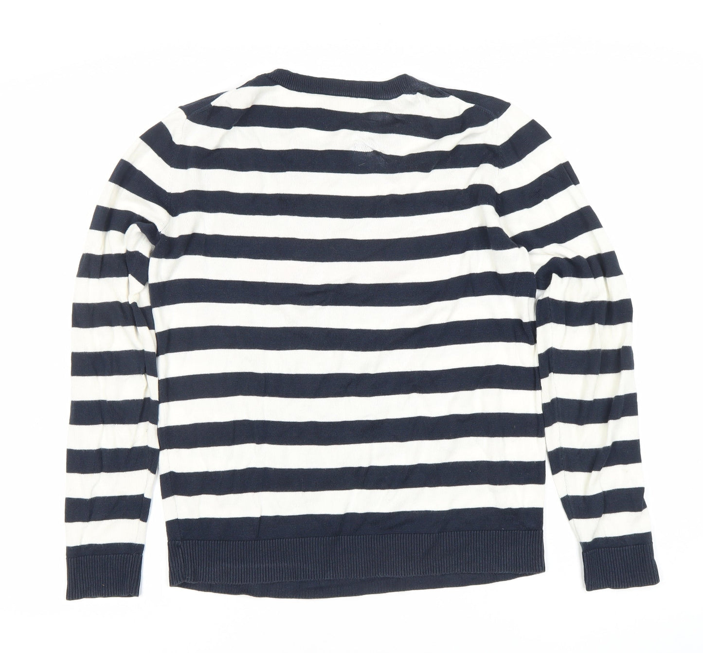 Hush Women’s Blue Striped Crew Neck Jumper S ‘Lucky’ Embroidered