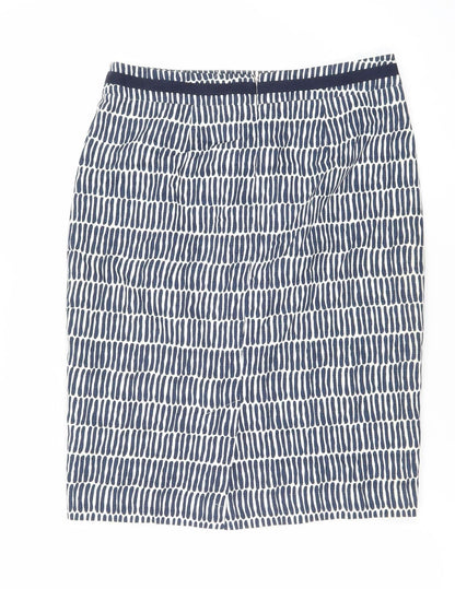 Boden Women Blue Geometric Knee Length Straight Pencil Skirt Size 10