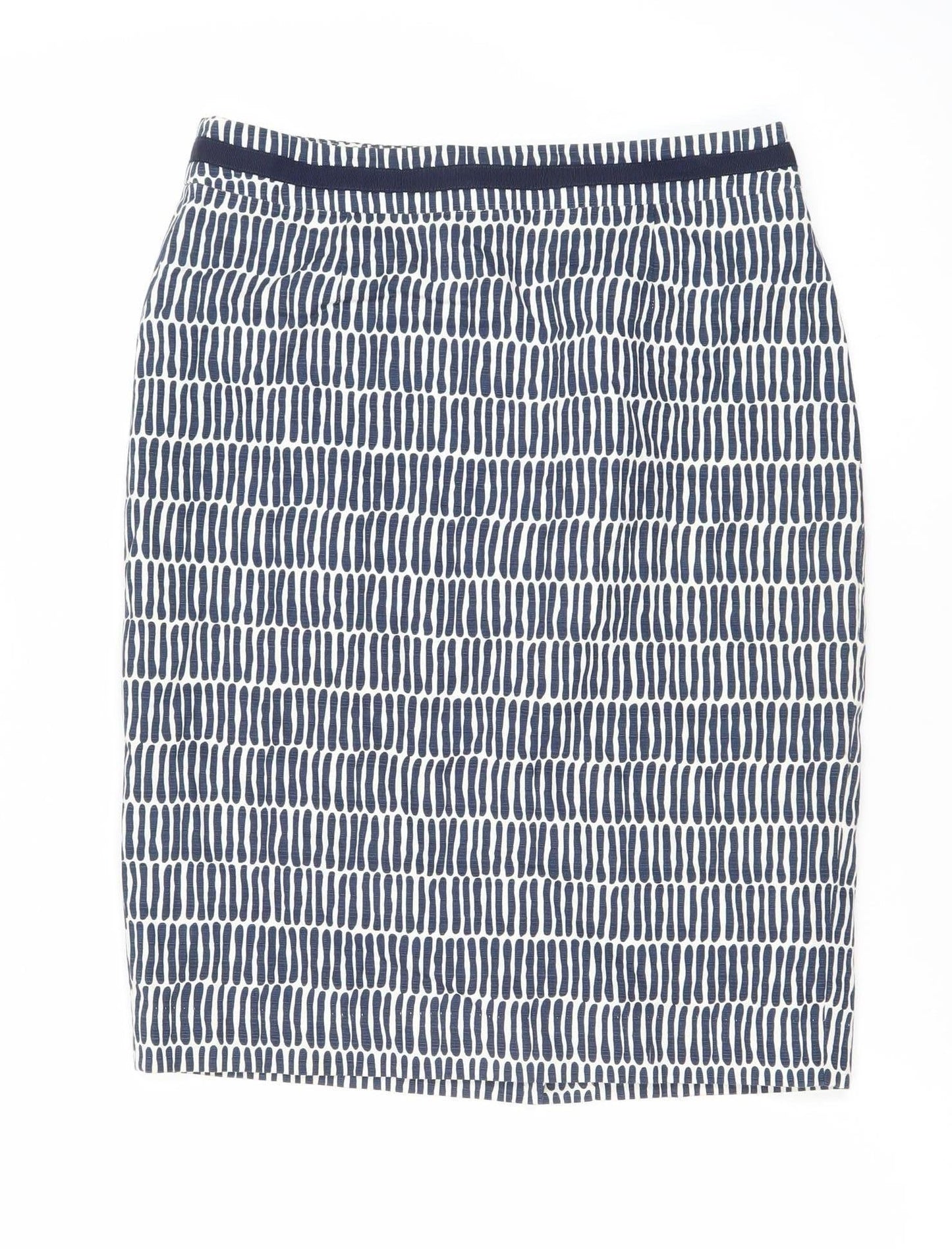 Boden Women Blue Geometric Knee Length Straight Pencil Skirt Size 10