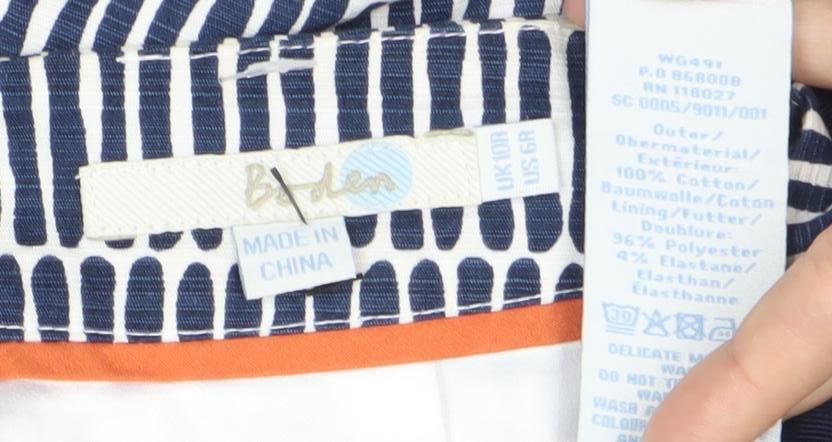 Boden Women Blue Geometric Knee Length Straight Pencil Skirt Size 10