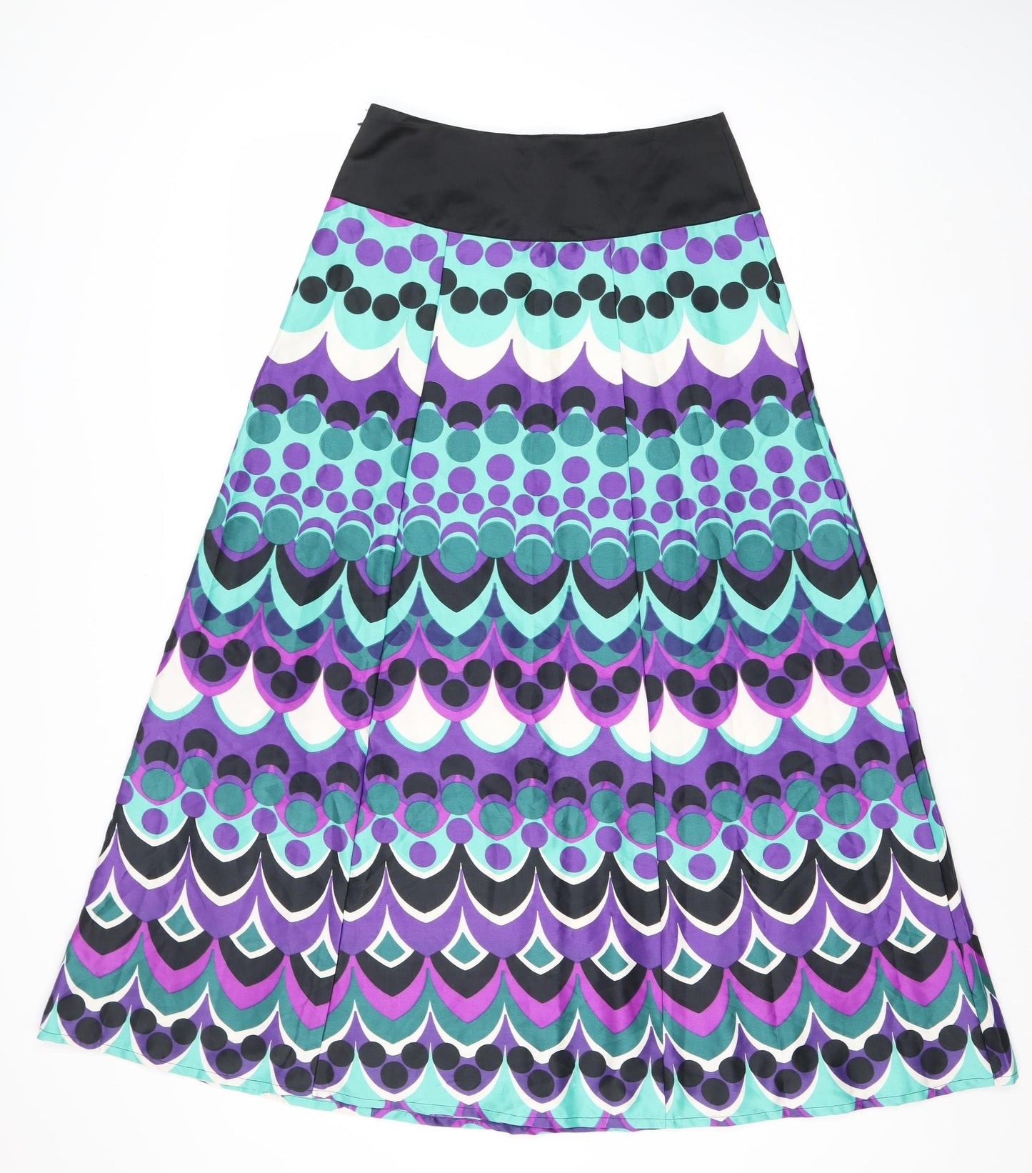 Monsoon Women’s Multicoloured Geometric Midi Pleated Skirt Size 6