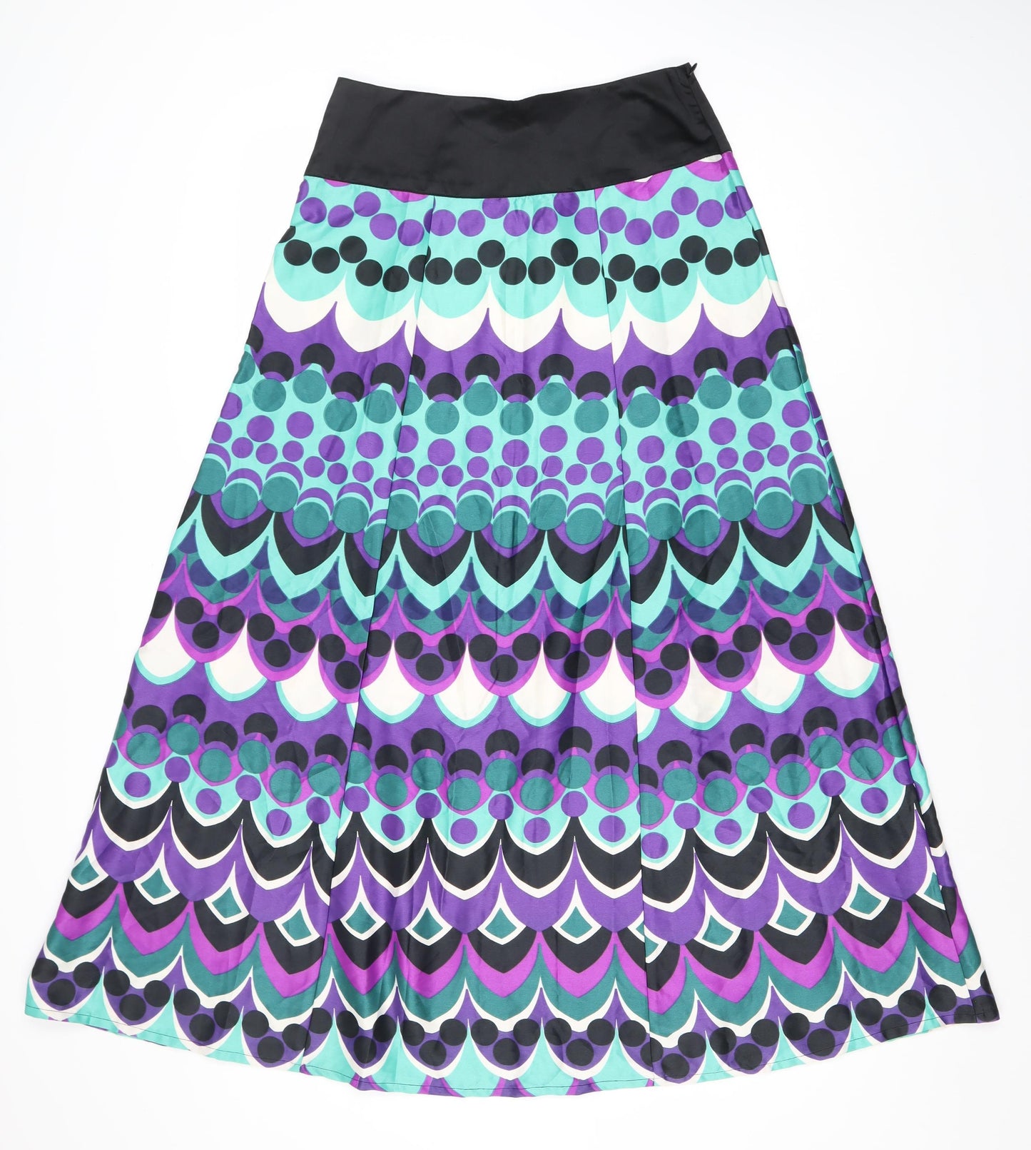 Monsoon Women’s Multicoloured Geometric Midi Pleated Skirt Size 6