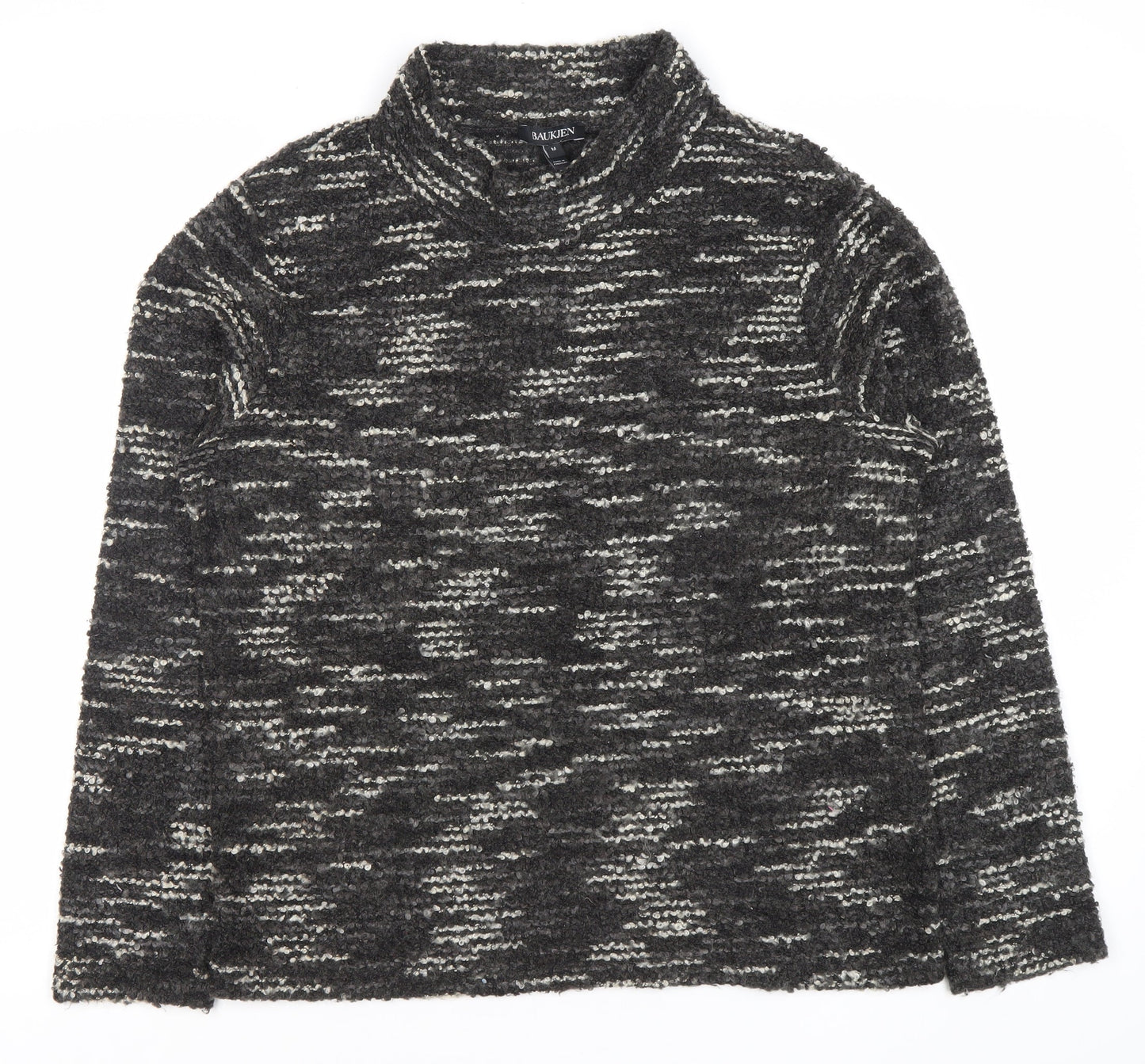 Baukjen Womens Black Mock Neck Pullover Jumper Size M Knit Long Sleeve