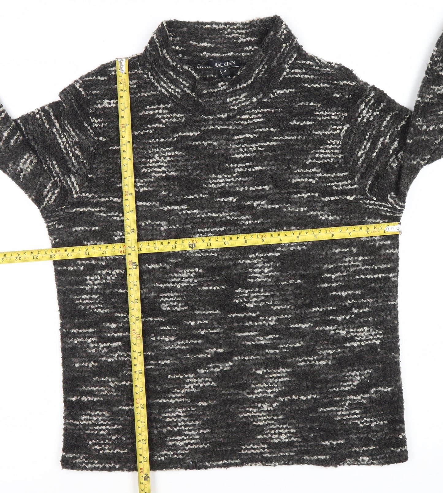 Baukjen Womens Black Mock Neck Pullover Jumper Size M Knit Long Sleeve