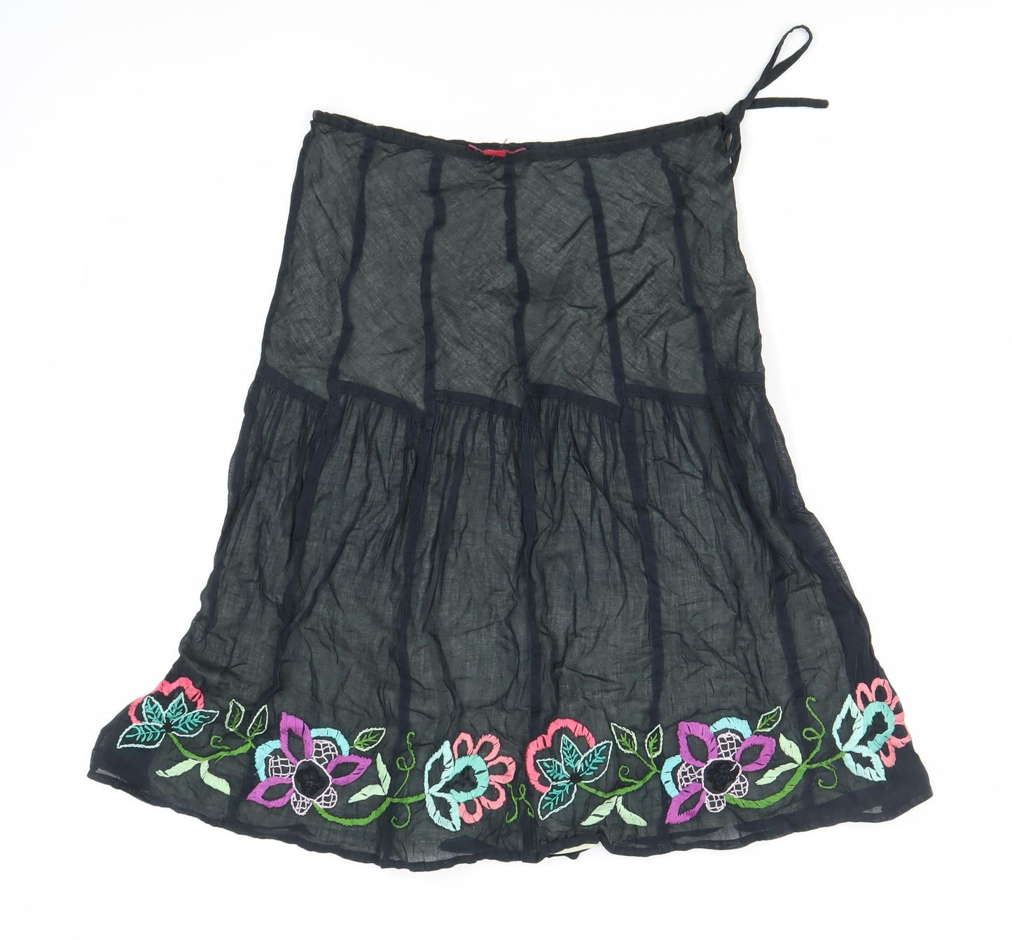 Monsoon Women’s Black Size 8 Knee Length A-Line Cotton Skirt