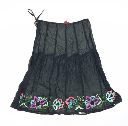 Monsoon Women’s Black Size 8 Knee Length A-Line Cotton Skirt