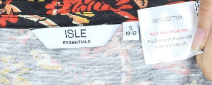 Womens UK Size S ISLE Essentials Multicoloured Basic T-Shirt