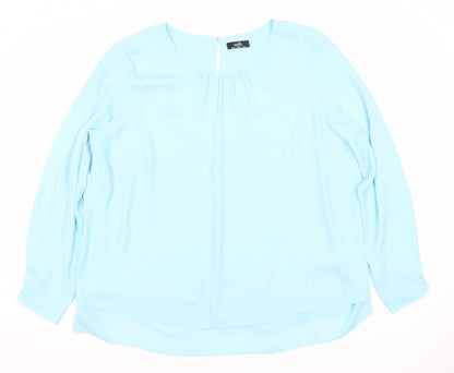 Womens UK Size XL Wallis Blue Basic Blouse