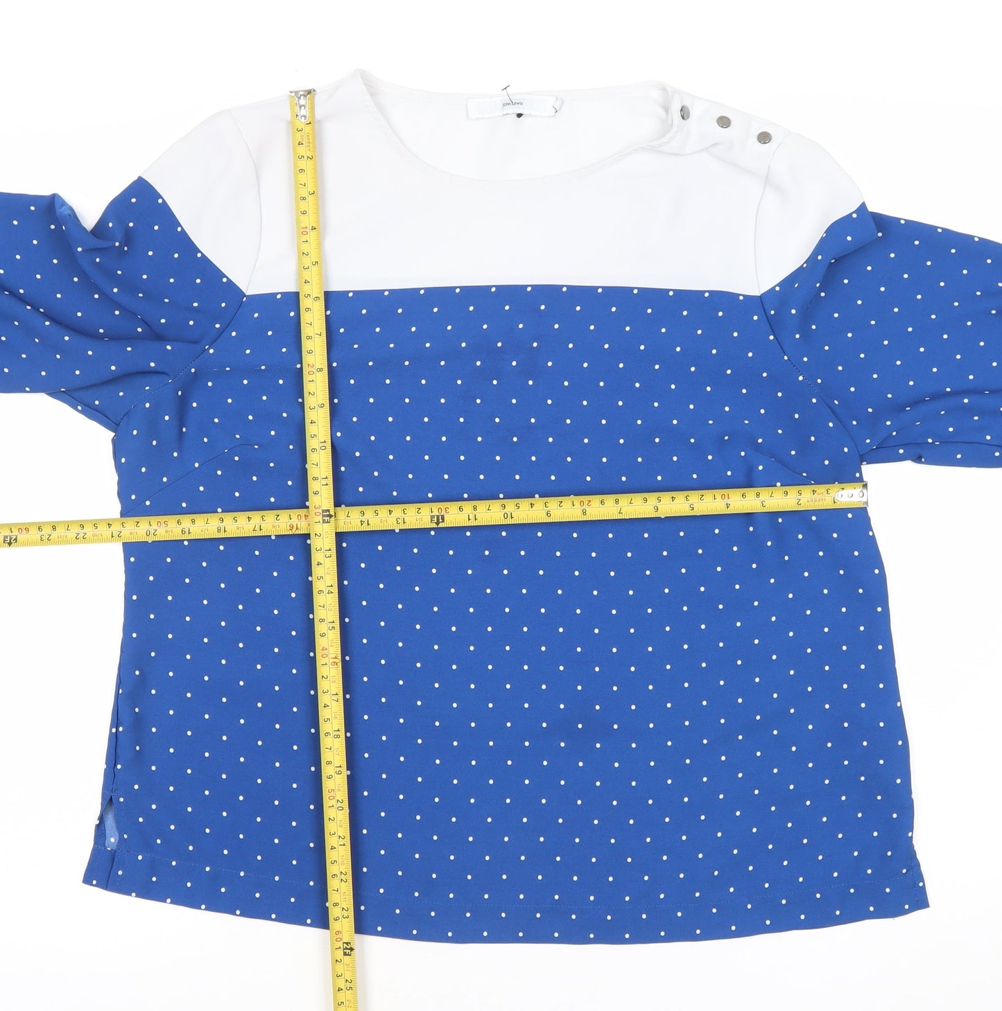 Womens UK Size 16 John Lewis Blue Basic Blouse