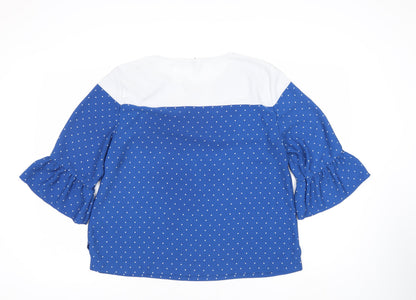 Womens UK Size 16 John Lewis Blue Basic Blouse