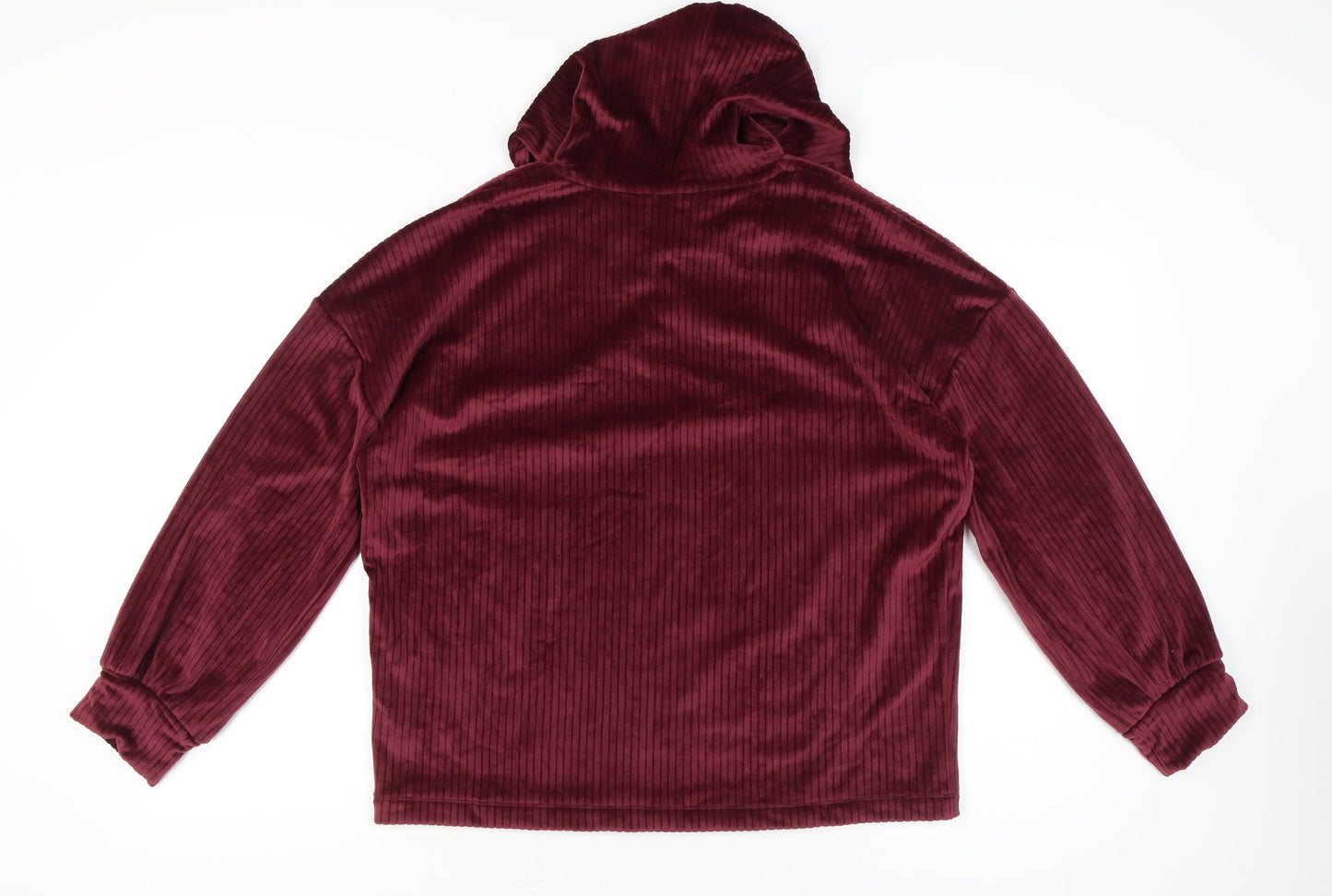 Marks & Spencer Women's Purple Velvet Pullover Hoodie L Regular Fit