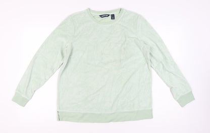Lands' End Women Green L Pullover Sweatshirt Crew Neck Long Sleeve
