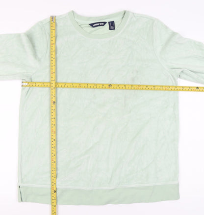Lands' End Women Green L Pullover Sweatshirt Crew Neck Long Sleeve