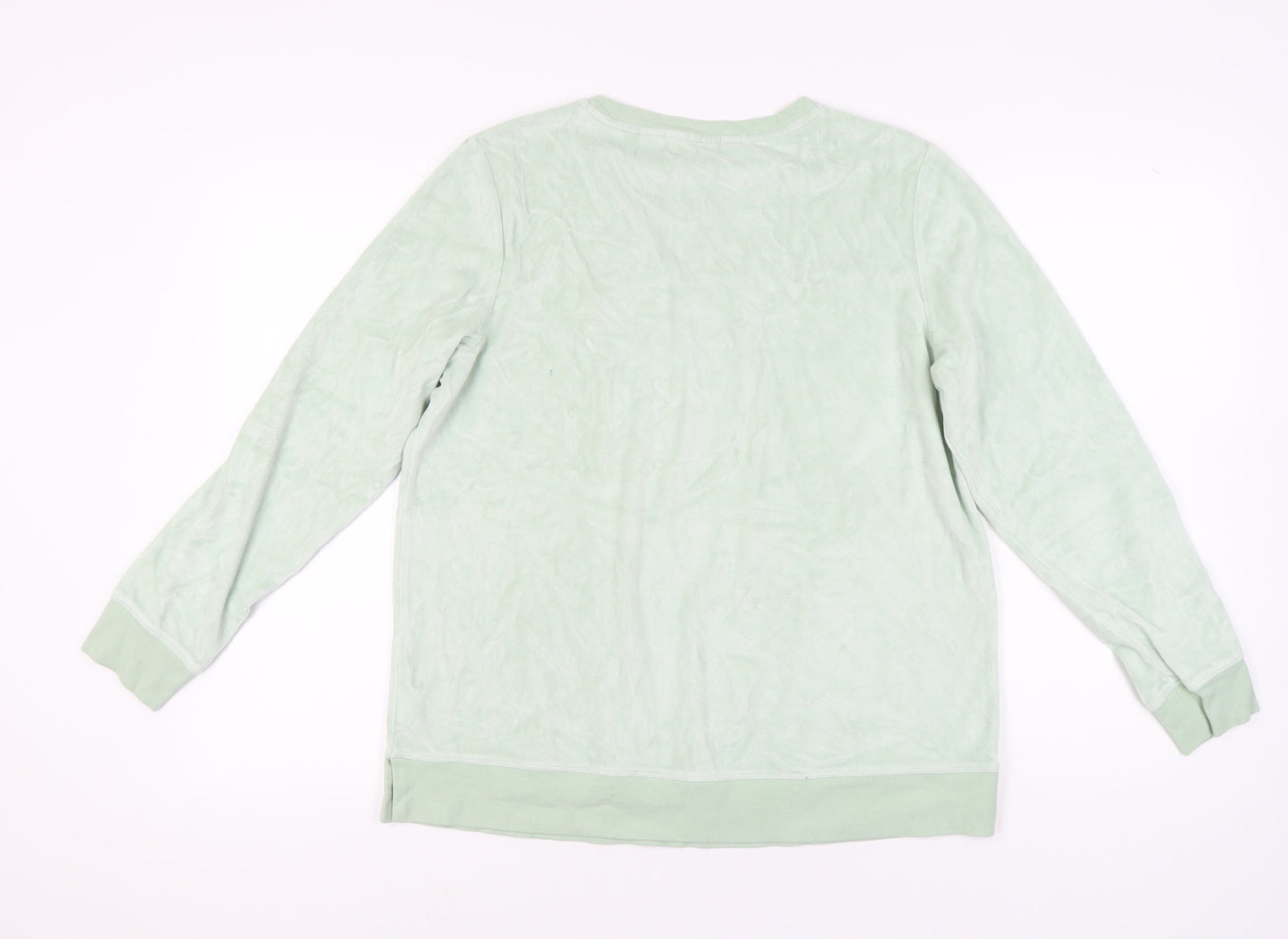 Lands' End Women Green L Pullover Sweatshirt Crew Neck Long Sleeve