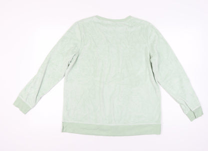 Lands' End Women Green L Pullover Sweatshirt Crew Neck Long Sleeve